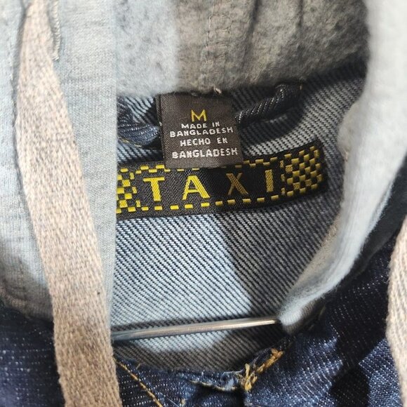 NWT Taxi Sandblast Detail Hooded Denim Jacket‎ - Dark Wash - Size Medium - Picture 7 of 7